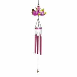 38.98" Metal Spinning Lotus Wind Chime Pink - Exhart -Cheap Garden Decor Store unnamed file 3681