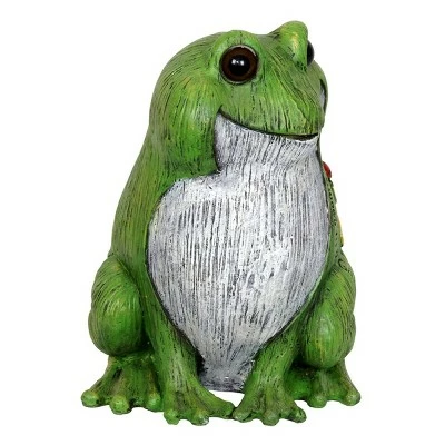 10.24" Resin Garden Frog Statue Green - Exhart 7 10.24" Resin Garden Frog Statue Green - Exhart - Image 5
