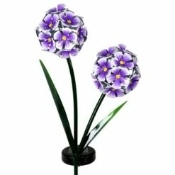 29.13" Metal Solar Double Hydrangea Stake Purple - Exhart -Cheap Garden Decor Store unnamed file 3692
