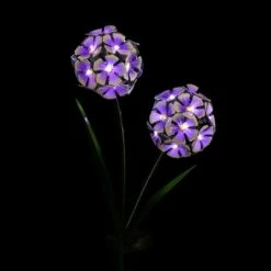 29.13" Metal Solar Double Hydrangea Stake Purple - Exhart -Cheap Garden Decor Store unnamed file 3693