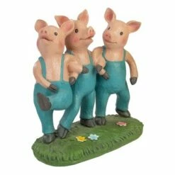 Northlight 8" Three Pigs Dancing in Blue Overalls Outdoor Garden Statue -Cheap Garden Decor Store unnamed file 37