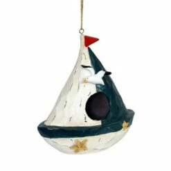 7.99" Resin Sail Boat Bird House Blue/White - Exhart 13 7.99" Resin Sail Boat Bird House Blue/White - Exhart -Cheap Garden Decor Store unnamed file 3700