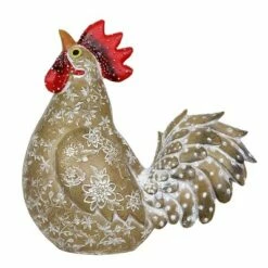 9.84" Resin Rooster Garden Statue White/Gold/Red - Exhart -Cheap Garden Decor Store unnamed file 3717