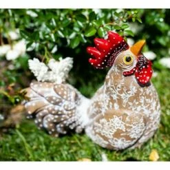 9.84" Resin Rooster Garden Statue White/Gold/Red - Exhart -Cheap Garden Decor Store unnamed file 3721