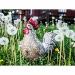 9.84" Resin Rooster Garden Statue White/Gold/Red - Exhart -Cheap Garden Decor Store unnamed file 3722