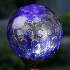31" Resin Solar Pearlized Glass Honeycomb Finial Garden Stake Blue - Exhart -Cheap Garden Decor Store unnamed file 3738