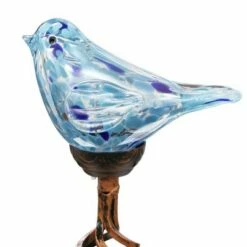31" Pearlized Glass Solar Bird Garden Stake Teal - Exhart -Cheap Garden Decor Store unnamed file 3741