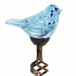 31" Pearlized Glass Solar Bird Garden Stake Teal - Exhart -Cheap Garden Decor Store unnamed file 3747