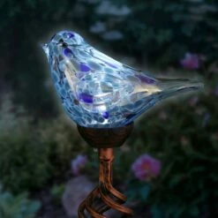 31" Pearlized Glass Solar Bird Garden Stake Teal - Exhart -Cheap Garden Decor Store unnamed file 3750