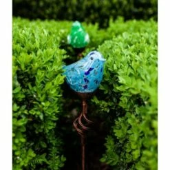 31" Pearlized Glass Solar Bird Garden Stake Teal - Exhart -Cheap Garden Decor Store unnamed file 3753
