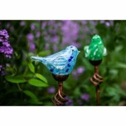31" Pearlized Glass Solar Bird Garden Stake Teal - Exhart -Cheap Garden Decor Store unnamed file 3754