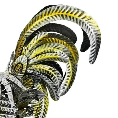24.88" Metal Rooster Statue White/Gold - Exhart 4 24.88" Metal Rooster Statue White/Gold - Exhart - Image 2