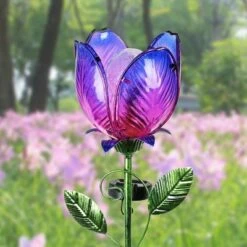 35.8" Metal and Glass Solar Flower Stake Purple - Exhart 15 35.8" Metal and Glass Solar Flower Stake Purple - Exhart -Cheap Garden Decor Store unnamed file 3772