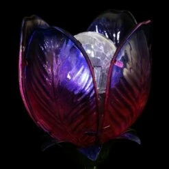 35.8" Metal and Glass Solar Flower Stake Purple - Exhart 17 35.8" Metal and Glass Solar Flower Stake Purple - Exhart -Cheap Garden Decor Store unnamed file 3774