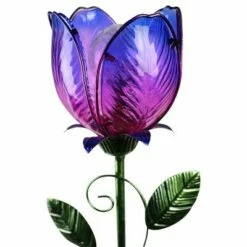 35.8" Metal and Glass Solar Flower Stake Purple - Exhart 20 35.8" Metal and Glass Solar Flower Stake Purple - Exhart -Cheap Garden Decor Store unnamed file 3777