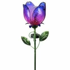 35.8" Metal and Glass Solar Flower Stake Purple - Exhart 21 35.8" Metal and Glass Solar Flower Stake Purple - Exhart -Cheap Garden Decor Store unnamed file 3778