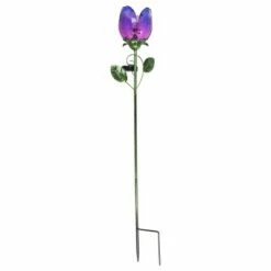 35.8" Metal and Glass Solar Flower Stake Purple - Exhart 23 35.8" Metal and Glass Solar Flower Stake Purple - Exhart -Cheap Garden Decor Store unnamed file 3780
