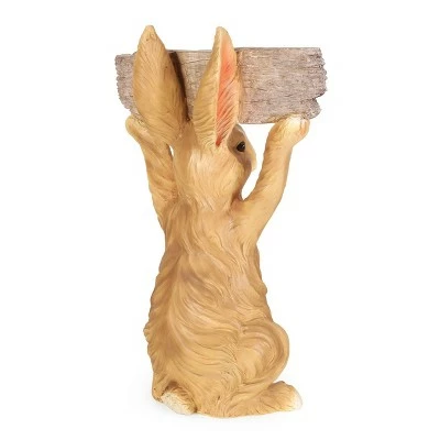 23.75" Concrete Corneu Outdoor Rabbit Garden Statue - White and Brown - Christopher Knight Home 4 23.75" Concrete Corneu Outdoor Rabbit Garden Statue - White and Brown - Christopher Knight Home - Image 2