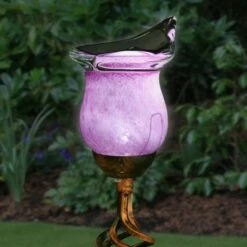 31" Resin Solar Calla Lily Garden Stake Pink - Exhart