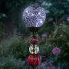29.5" Solar Crackle Glass Ball and Bead Stake - Exhart