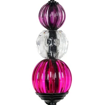 29.5" Solar Crackle Glass Ball and Bead Stake - Exhart 5 29.5" Solar Crackle Glass Ball and Bead Stake - Exhart - Image 3