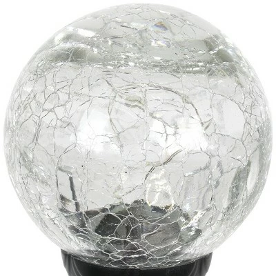 29.5" Solar Crackle Glass Ball and Bead Stake - Exhart 6 29.5" Solar Crackle Glass Ball and Bead Stake - Exhart - Image 4