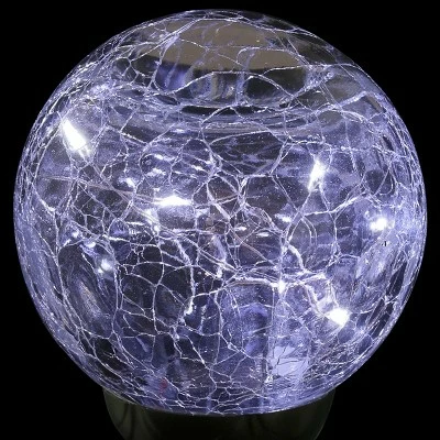 29.5" Solar Crackle Glass Ball and Bead Stake - Exhart 7 29.5" Solar Crackle Glass Ball and Bead Stake - Exhart - Image 5