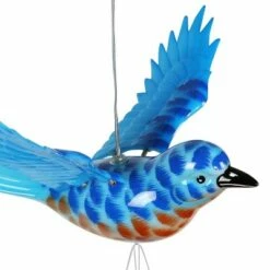 9.25" Metal and Plastic Solar Bird Fluttering Wings Wind Chime Blue - Exhart -Cheap Garden Decor Store unnamed file 3843