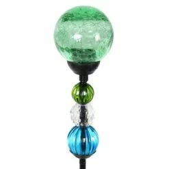 29.5" Crackle Glass Solar Ball and Bead Stake Green - Exhart 14 29.5" Crackle Glass Solar Ball and Bead Stake Green - Exhart -Cheap Garden Decor Store unnamed file 3870