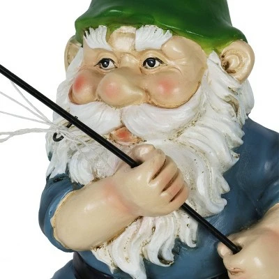 11.22" Resin Fishing Frankie Gnome Statue - Exhart 7 11.22" Resin Fishing Frankie Gnome Statue - Exhart - Image 5