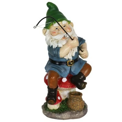11.22" Resin Fishing Frankie Gnome Statue - Exhart 10 11.22" Resin Fishing Frankie Gnome Statue - Exhart - Image 8