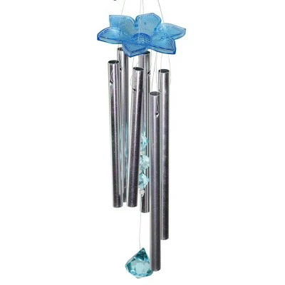 24" Metal Bird Spinning Wings Wind Chime Blue - Exhart 6 24" Metal Bird Spinning Wings Wind Chime Blue - Exhart - Image 4