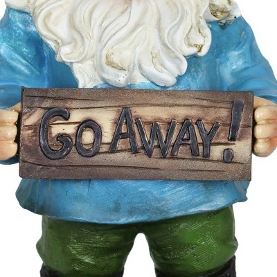13" Resin Gilbert the Go Away Sign Gnome - Exhart 4 13" Resin Gilbert the Go Away Sign Gnome - Exhart - Image 2