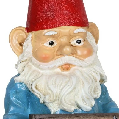 13" Resin Gilbert the Go Away Sign Gnome - Exhart 5 13" Resin Gilbert the Go Away Sign Gnome - Exhart - Image 3