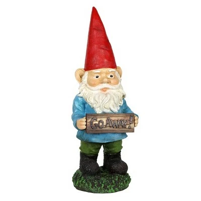 13" Resin Gilbert the Go Away Sign Gnome - Exhart 8 13" Resin Gilbert the Go Away Sign Gnome - Exhart - Image 6