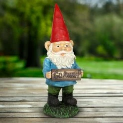 13" Resin Gilbert the Go Away Sign Gnome - Exhart 15 13" Resin Gilbert the Go Away Sign Gnome - Exhart -Cheap Garden Decor Store unnamed file 3894