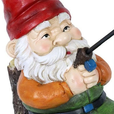 11.22" Resin Fishing Frank Gnome Statue - Exhart 4 11.22" Resin Fishing Frank Gnome Statue - Exhart - Image 3