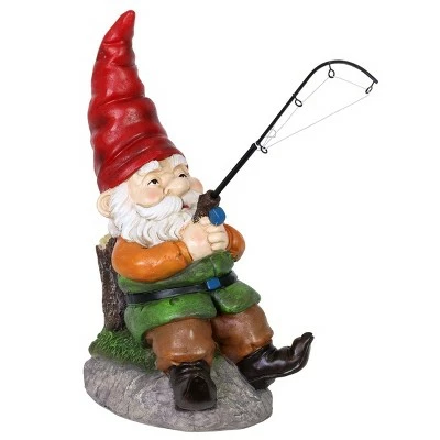 11.22" Resin Fishing Frank Gnome Statue - Exhart 9 11.22" Resin Fishing Frank Gnome Statue - Exhart - Image 8