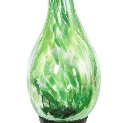 48" Pearlized Glass Solar Flame Stake Green - Exhart 5 48" Pearlized Glass Solar Flame Stake Green - Exhart - Image 4