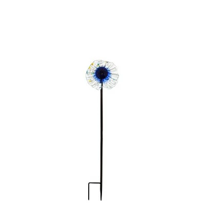 Evergreen Flag Beautiful Blue Art Glass Flower Garden Stake - 6 x 6 x 22 Inches 3 Evergreen Flag Beautiful Blue Art Glass Flower Garden Stake - 6 x 6 x 22 Inches