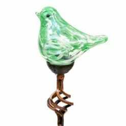 31" Resin Solar Pearlized Glass Bird Finial Garden Stake Green - Exhart -Cheap Garden Decor Store unnamed file 3940