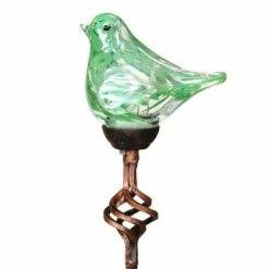 31" Resin Solar Pearlized Glass Bird Finial Garden Stake Green - Exhart -Cheap Garden Decor Store unnamed file 3941