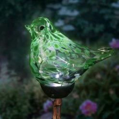 31" Resin Solar Pearlized Glass Bird Finial Garden Stake Green - Exhart -Cheap Garden Decor Store unnamed file 3943