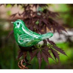 31" Resin Solar Pearlized Glass Bird Finial Garden Stake Green - Exhart -Cheap Garden Decor Store unnamed file 3944