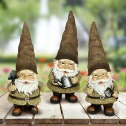 Resin Burlap Buddies Gnome Set - Exhart