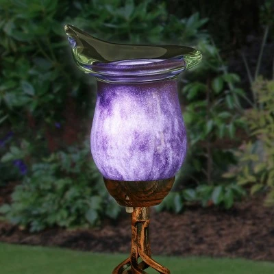 31" Resin Solar Calla Lily Garden Stake Pale Purple - Exhart 3 31" Resin Solar Calla Lily Garden Stake Pale Purple - Exhart