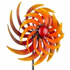 Alpine Corporation Alpine 75" Fiery Metal Kinetic Dual Spinning Stake Red -Cheap Garden Decor Store unnamed file 4008