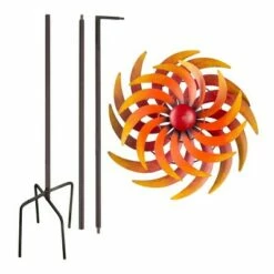 Alpine Corporation Alpine 75" Fiery Metal Kinetic Dual Spinning Stake Red -Cheap Garden Decor Store unnamed file 4010