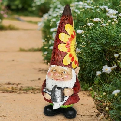 12.2" Resin Garden Gnome Red - Exhart 3 12.2" Resin Garden Gnome Red - Exhart