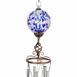 46.25" Solar Metal and Glass Ball Wind Chime Blue - Exhart -Cheap Garden Decor Store unnamed file 4090